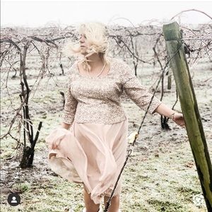 One piece rose gold sequenced Dress